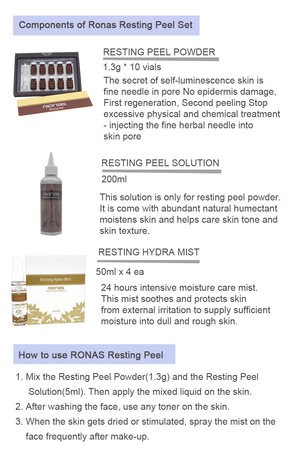 Ronas Resting Hydra Mist 1.69oz / 50mL