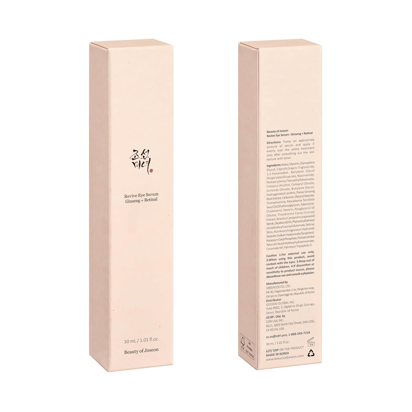 Beauty of Joseon - Revive Eye Serum W. Ginseng + Retinal 30mL