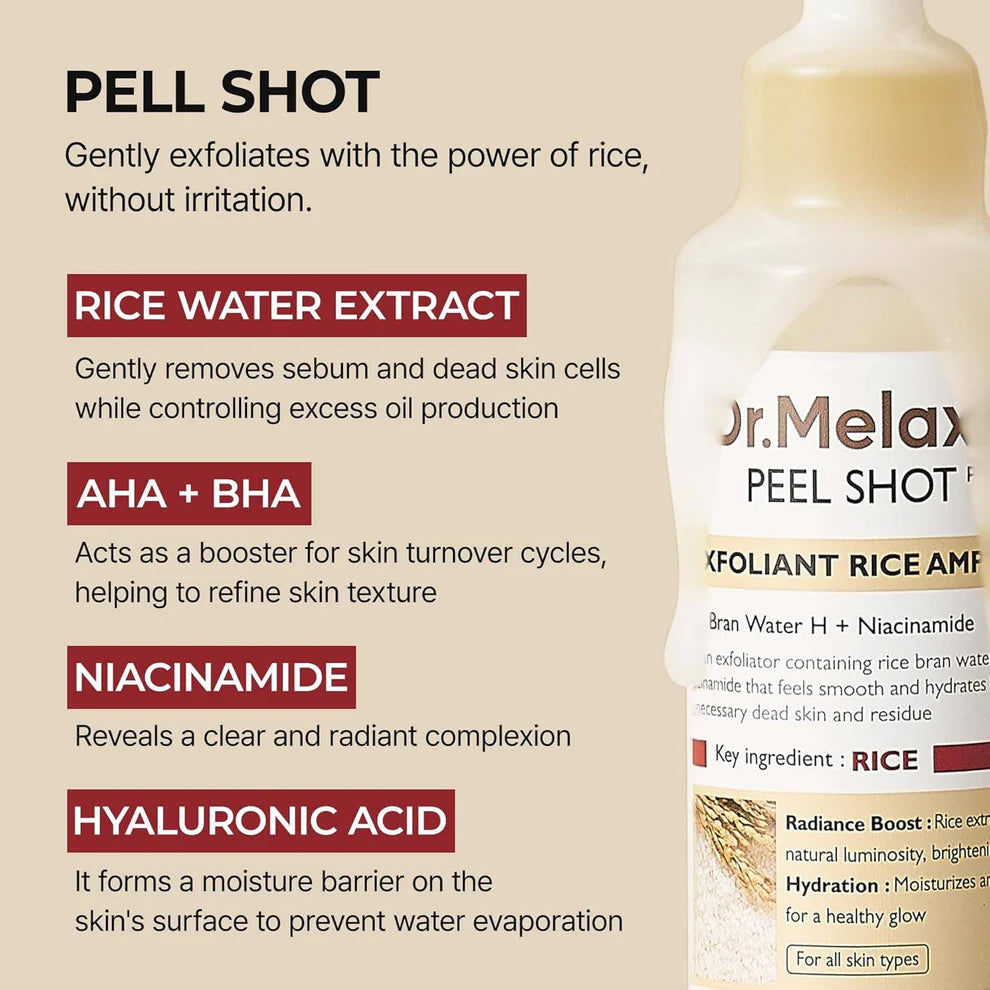 Dr.Melaxin - Peel Shot Glow White Rice Peeling Ampoule 80ml