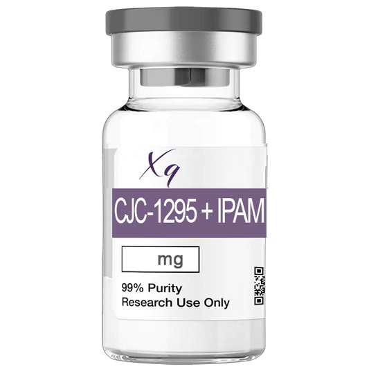 Vial of CJC-1295 + IPAM, 20mg, 99% purity, for research use only.