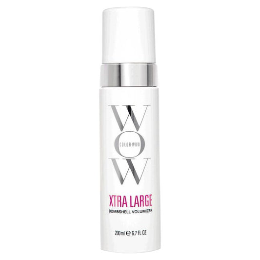 A white bottle of Color WOW Xtra Large Bombshell Volumizer.