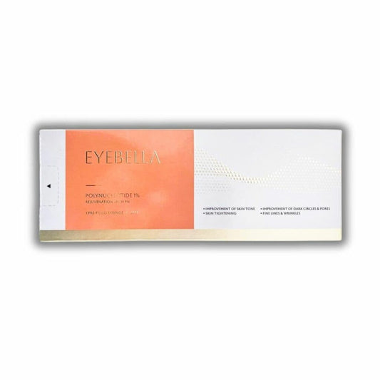 White and orange box for Eyebella PN Skin Booster, with text describing its benefits.