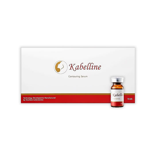 A white box of Kabelline Contouring Serum with a single vial displayed on the right.