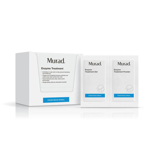 Murad Acne Enzyme Treatment Pack with a box and two individual treatment packets.