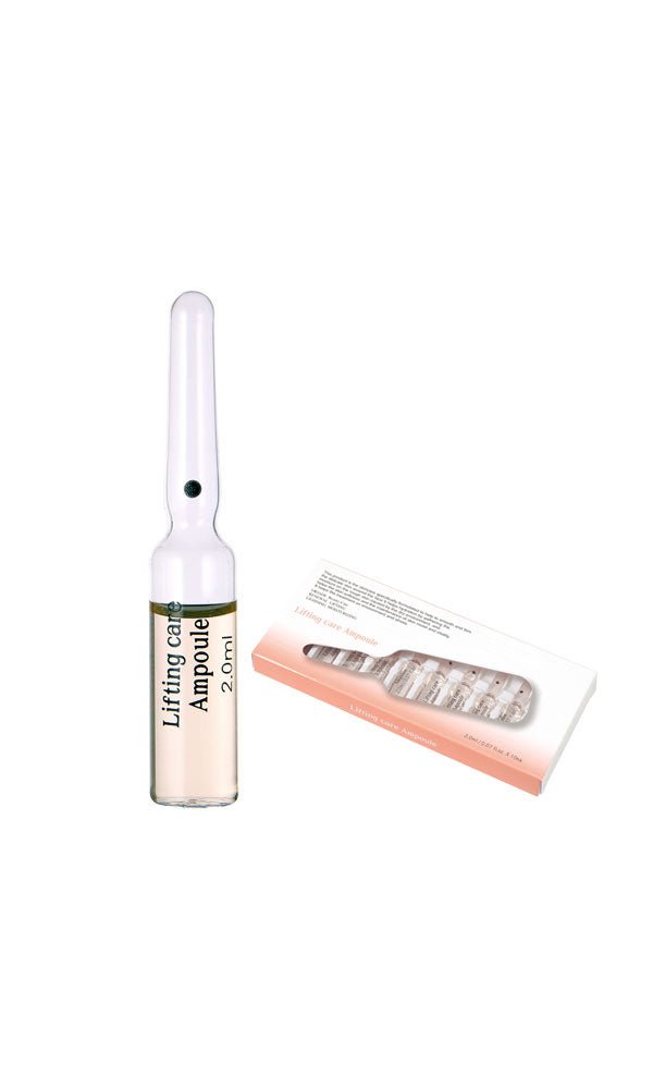A single OR’JADE Lifting Care Ampoule stands next to an open box of ten ampoules.