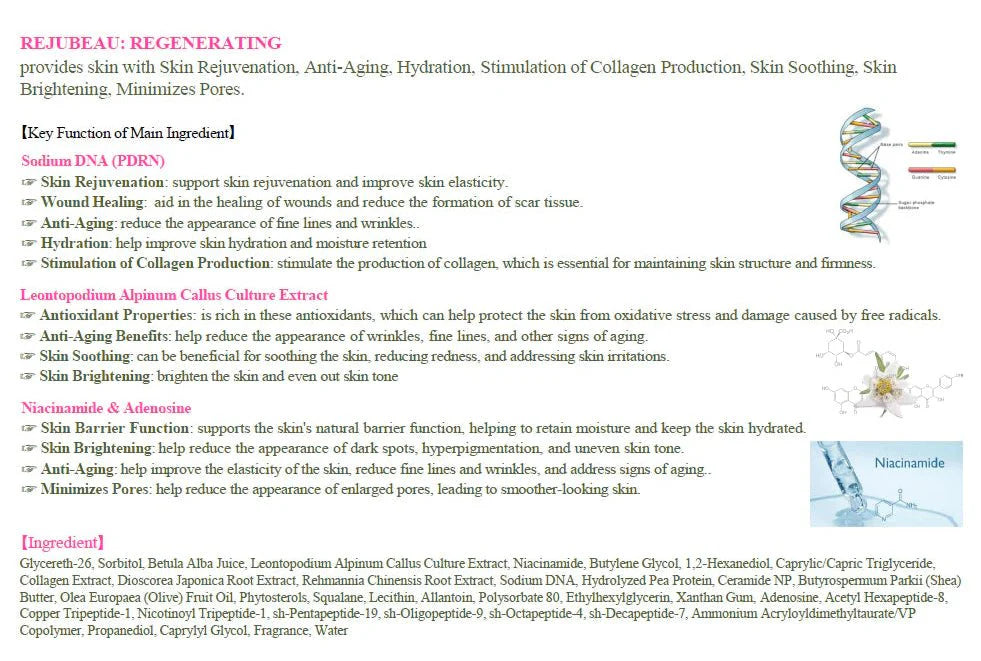 Rejubeau Regenerating Moisturizing: Rejuvenating 30ml
