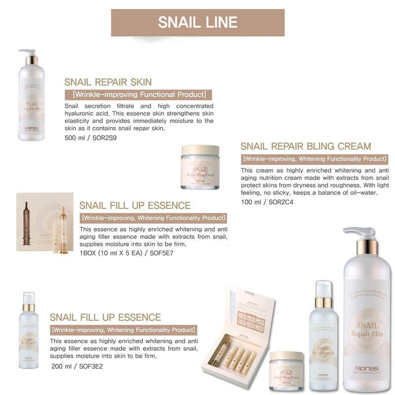 RONAS Snail Fill Up Essence 200ml - XQ