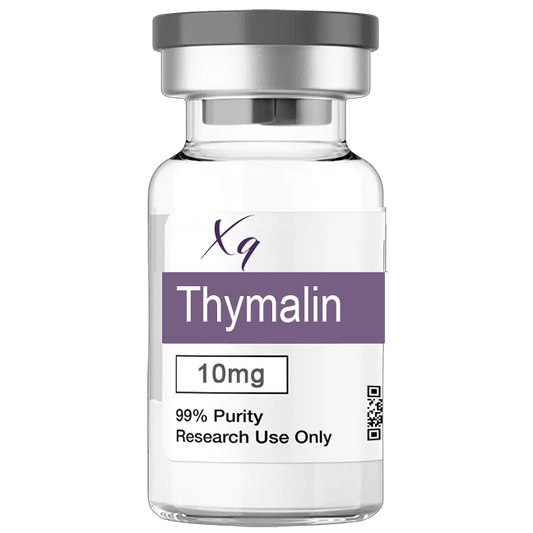 A vial of Thymalin 10mg with 99% purity, labeled for research use only.