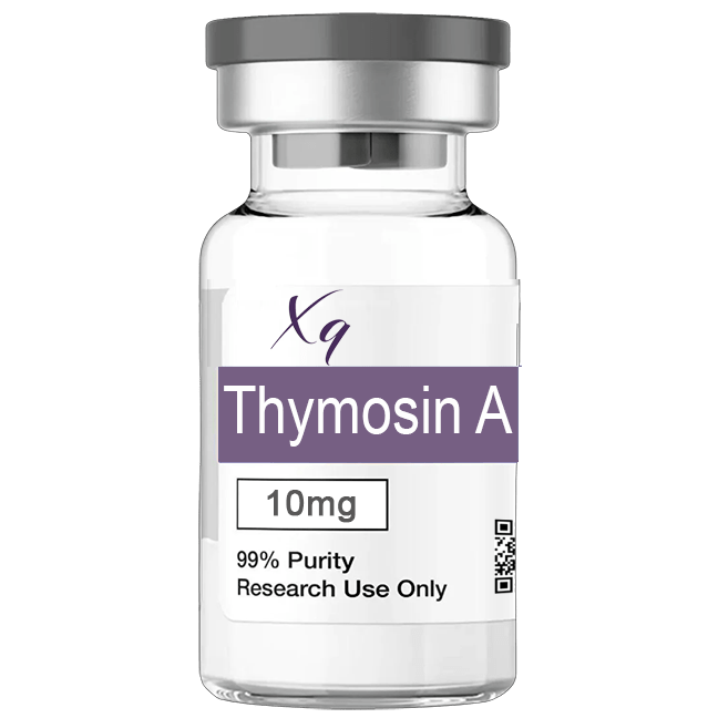 A vial of Thymosin A 10mg with 99% purity for research use only.